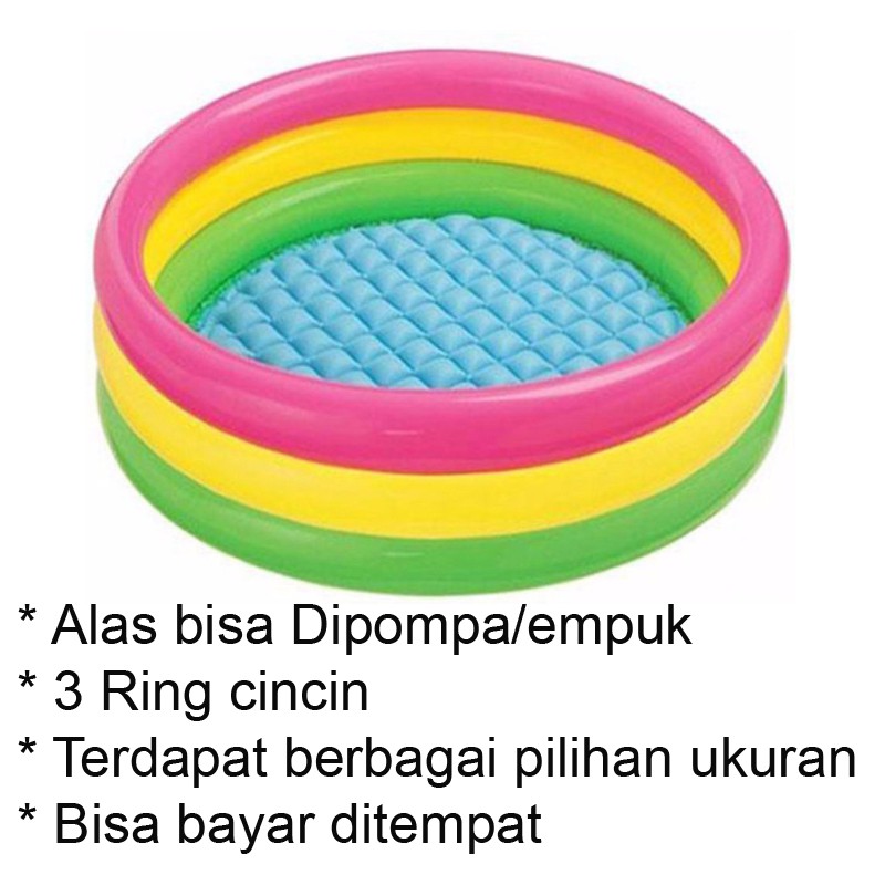 Jual Tricolor G Mainan Anak Kolam Karet Inflatable Pool Jeje Original ...