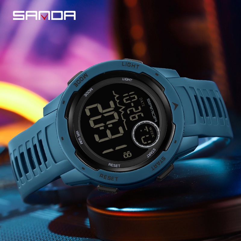 Jual SANDA 2125 Jam Tangan Pria Digital EL Backlight Sport Watch Anti ...