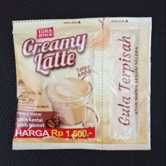 Jual Kopi TORA BIKA Creamy Latte Kopi Tanpa Ampas Gula Terpisah Sachet