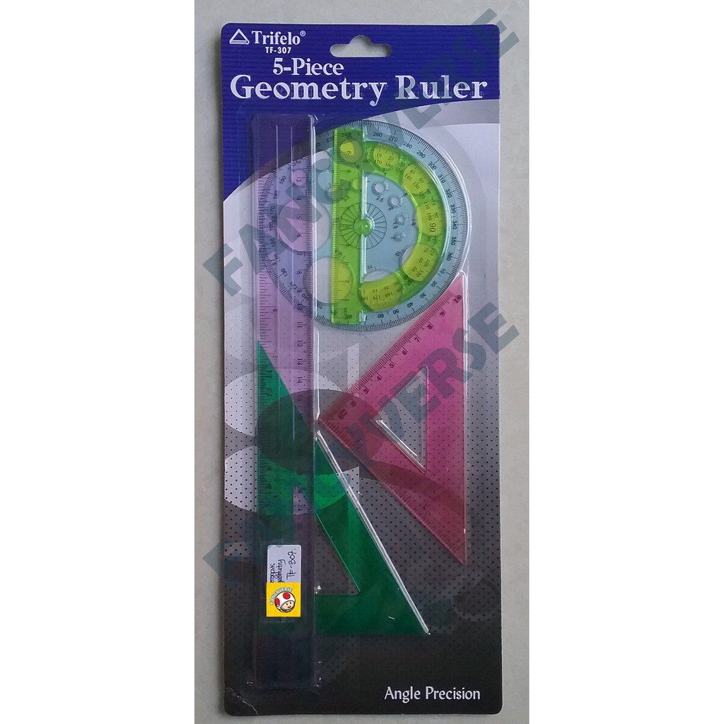 Jual Penggaris Segitiga Busur Geometri TF-307 / Geometry Ruler Set ...