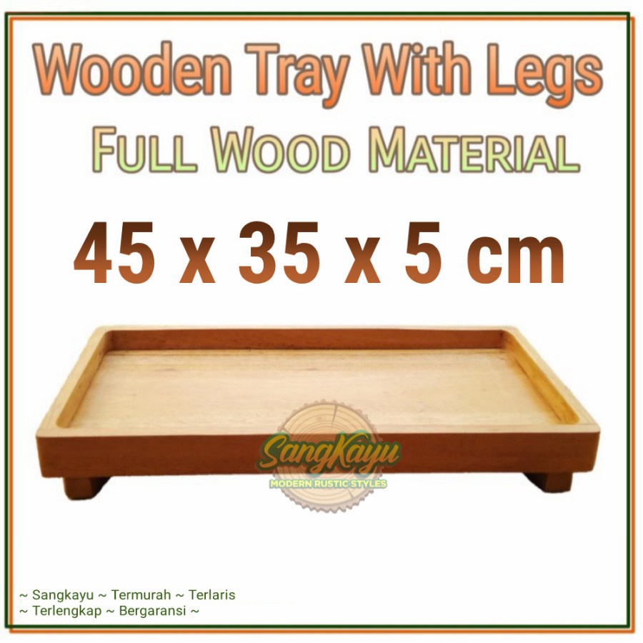 Jual Sangkayu Nampan Kayu Kaki X X Cm Wooden Tray With Legs Kotak Penyimpanan Kayu Shopee