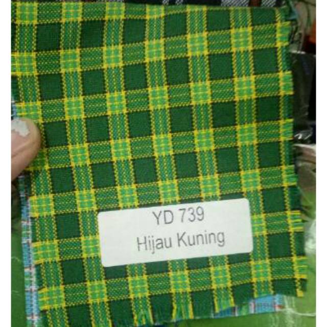 Jual KAIN KOTAK SERAGAM ANAK TK / MOTIF KOTAK HIJAU KUNING | Shopee