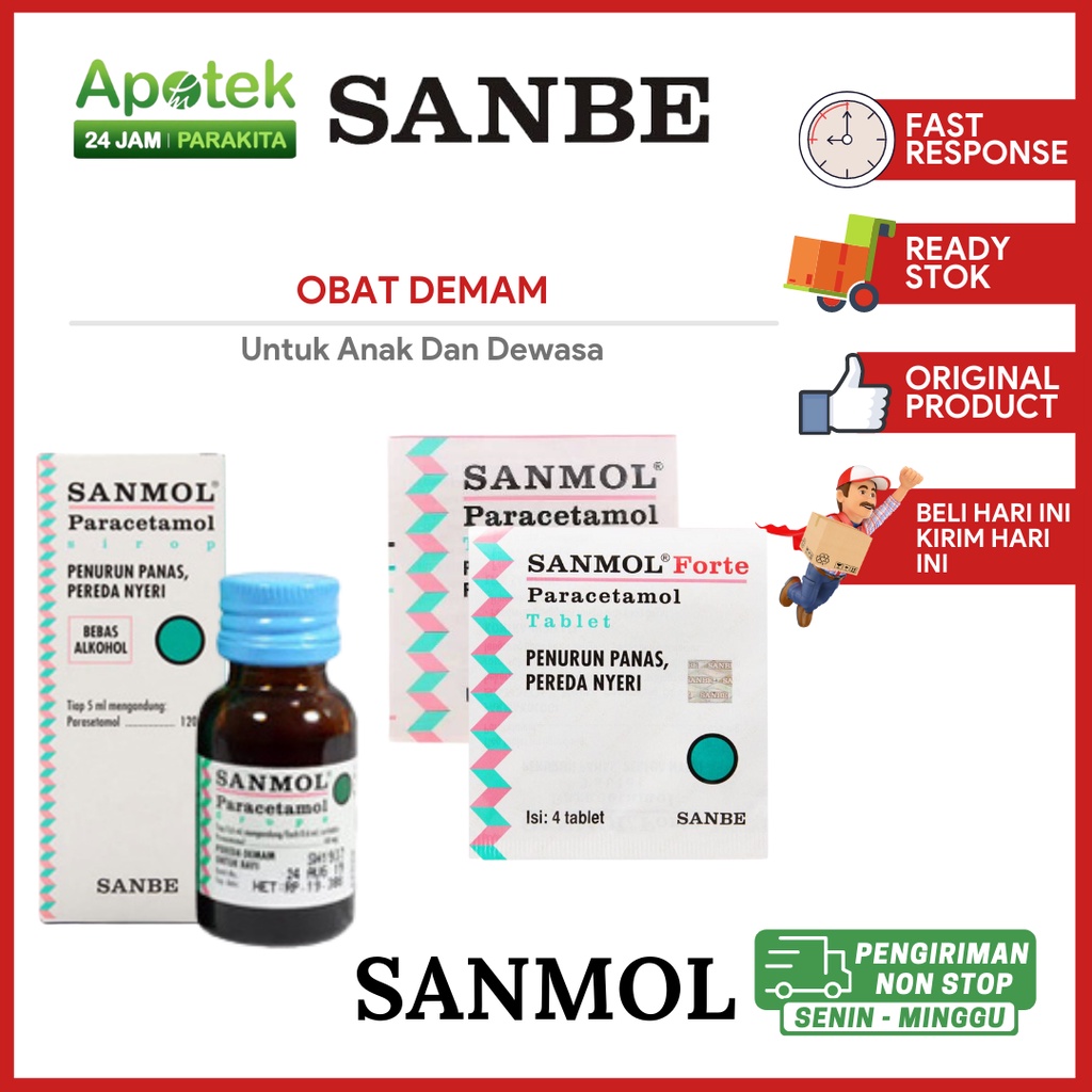 Jual Sanmol Sirup Tablet Demam Untuk Dewasa dan Anak Mulai 0 Tahun ...