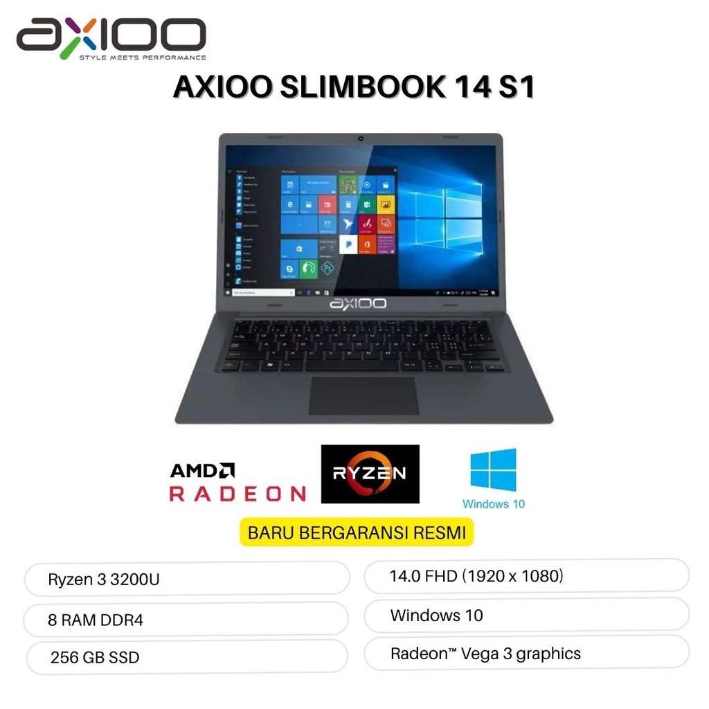 Jual Laptop Axioo Slimbook Ryzen U Gb Ssd W Fhd Shopee Indonesia