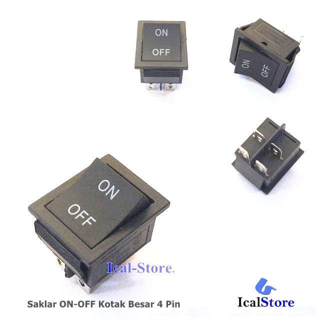 Jual Saklar Switch Kotak ON-OFF Besar 4 Pin Kaki Hitam | Shopee Indonesia