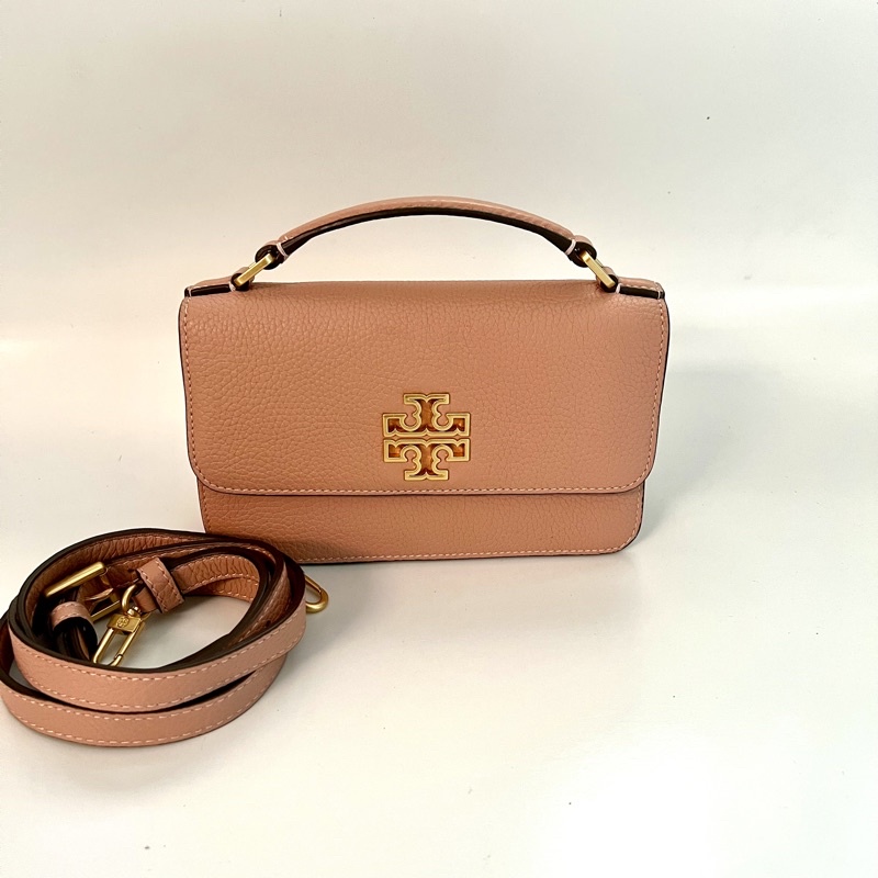 Jual Tory Burch Britten Mini Top Handle Bag Pink Moon (New With Tag