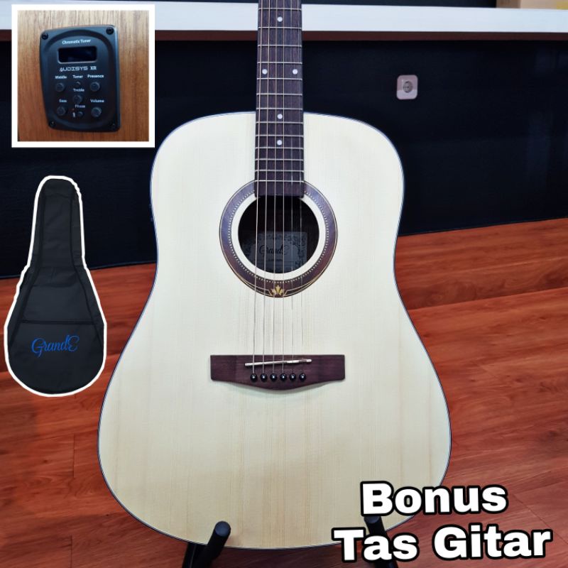 Jual Gitar Akustik Elektrik Gitar Grande D200 EQ NA D 200 EQNA Plus Bag