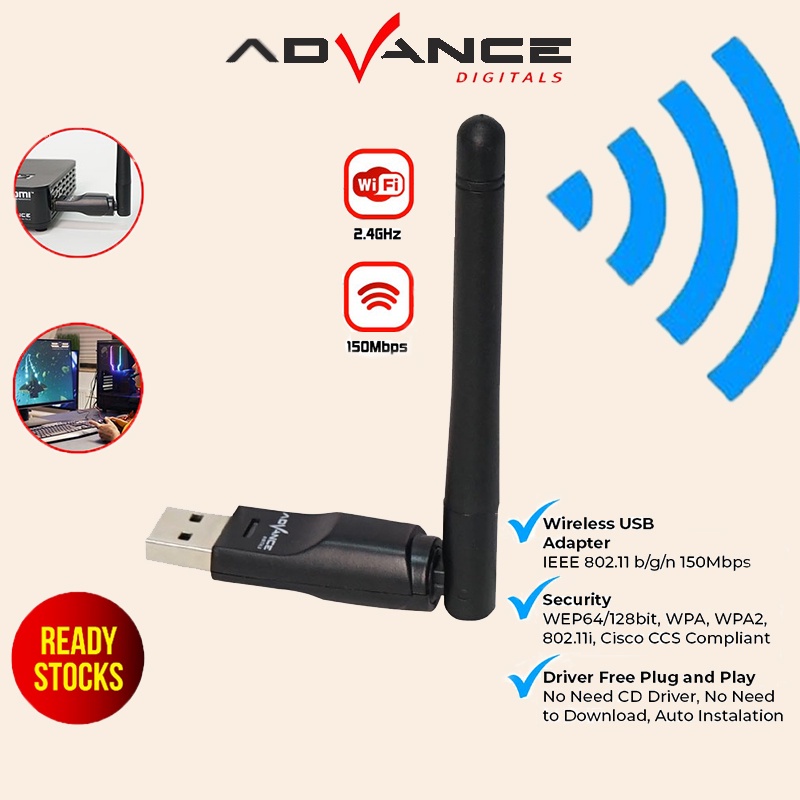 Jual Wireless USB Adapter Advance WF01 Komputer PC Laptop Set Top Box