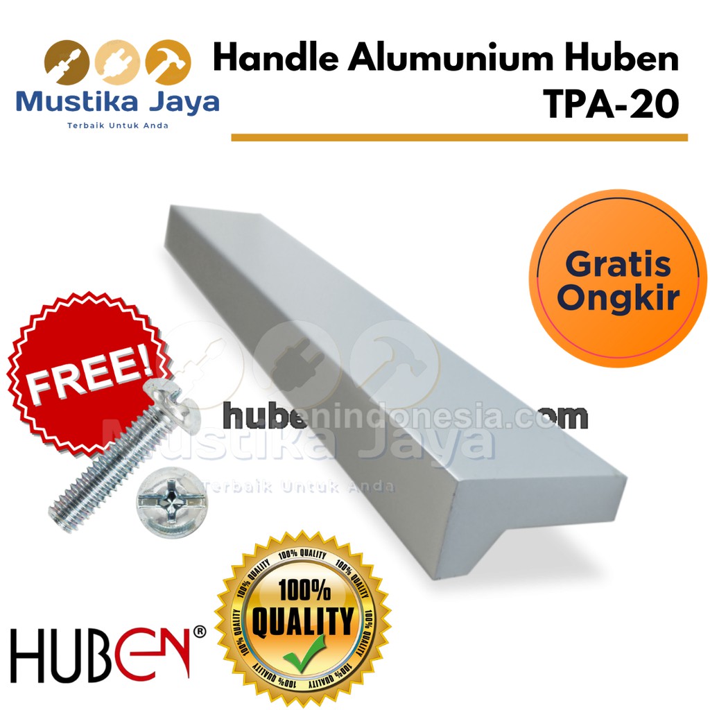 Jual Handle Tarikan Lemari Laci Stainless Alumunium Huben TPA 20 Murah ...