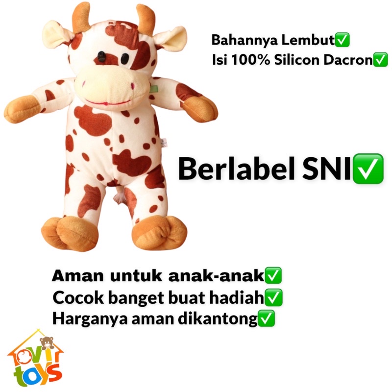 Jual Boneka Guling Sapi 60cm Boneka Sapi Standing Berdiri Berlabel SNI ...