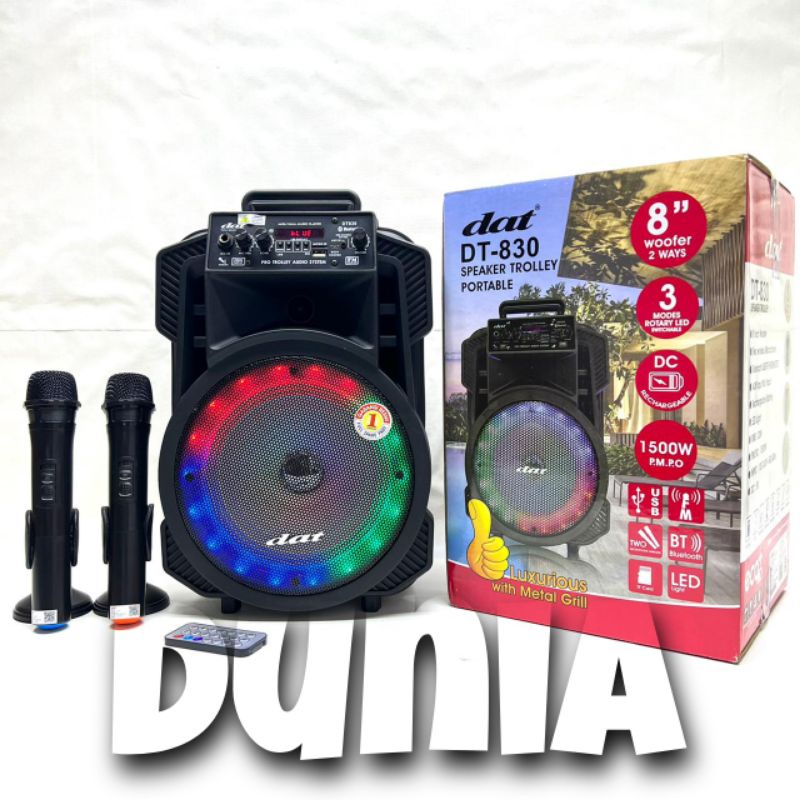 Jual Speaker Portable Wireless Dat DT 830 Original 8 inch Bluetooth ...