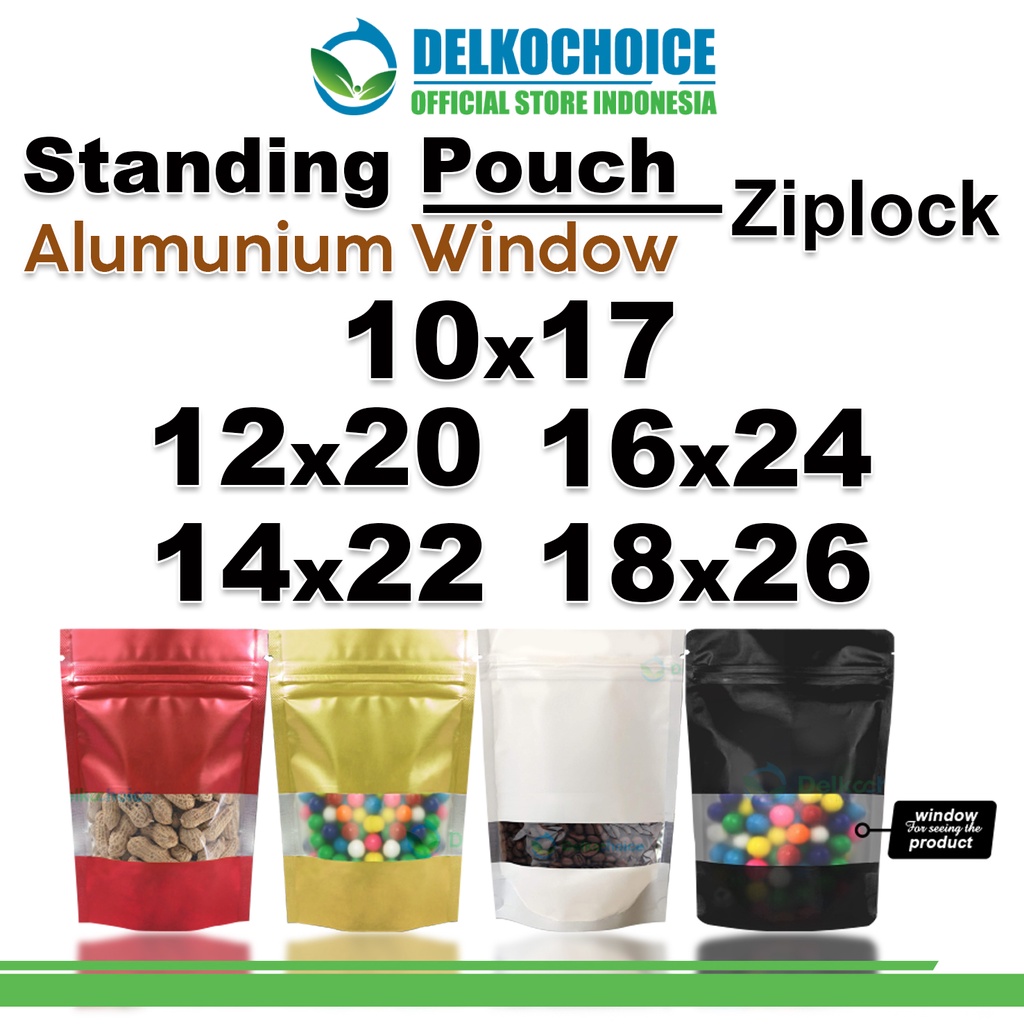 Jual Standing Pouch Window Alumunium Foil Ziplock Plastik Klip Kemasan ...