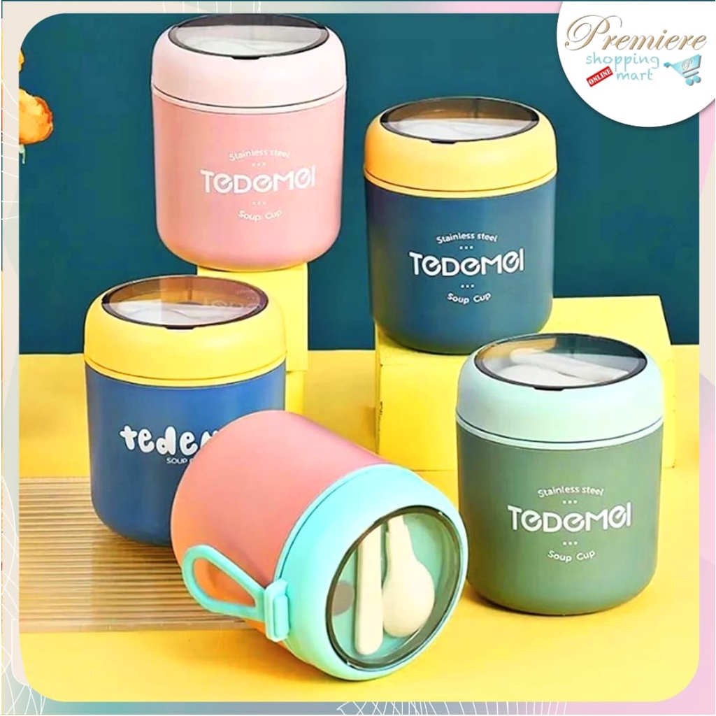 Jual PSM Tempat Makan TEDEMEI / Termos Sup Tahan Panas / SOUP CUP STAINLESS 530 ml Shopee
