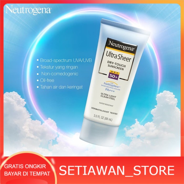 Jual Ready Cod Neutrogena Ultra Sheer Dry Touch Sunscreen Spf 50 Tabir Surya 88 Ml Shopee