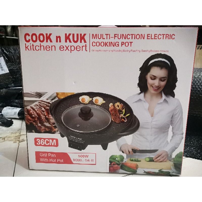 Jual BBQ GRILL ELECTRIC PAN ELEKTRIK HEMAT LISTRIK HOTPOT 2in1 HOT POT ...