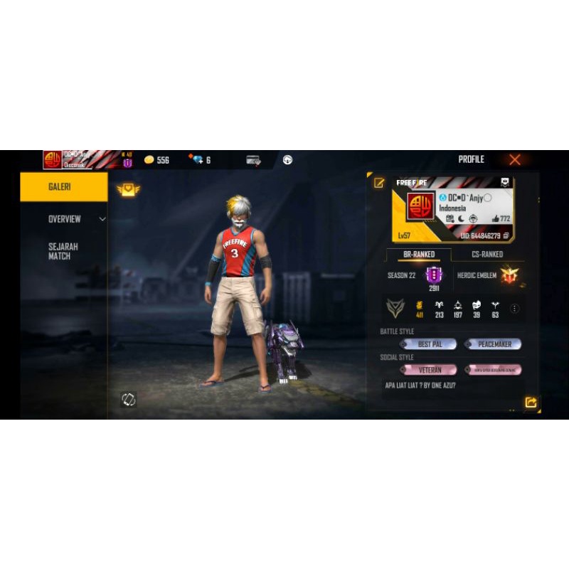 Jual AKUN FREE FIRE Shopee Indonesia