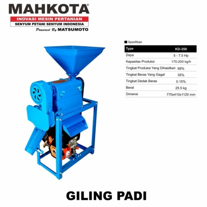 Jual Mesin Selep Padi Rice Polisher Mahkota Kd Mesin Giling Padi Terlaris Shopee Indonesia