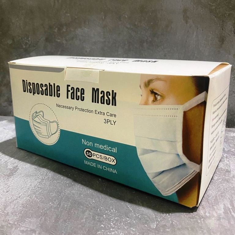 Jual READY Masker Medis 3 Ply Disposable Mask Earloop 1 Box Isi 50 Pcs ...