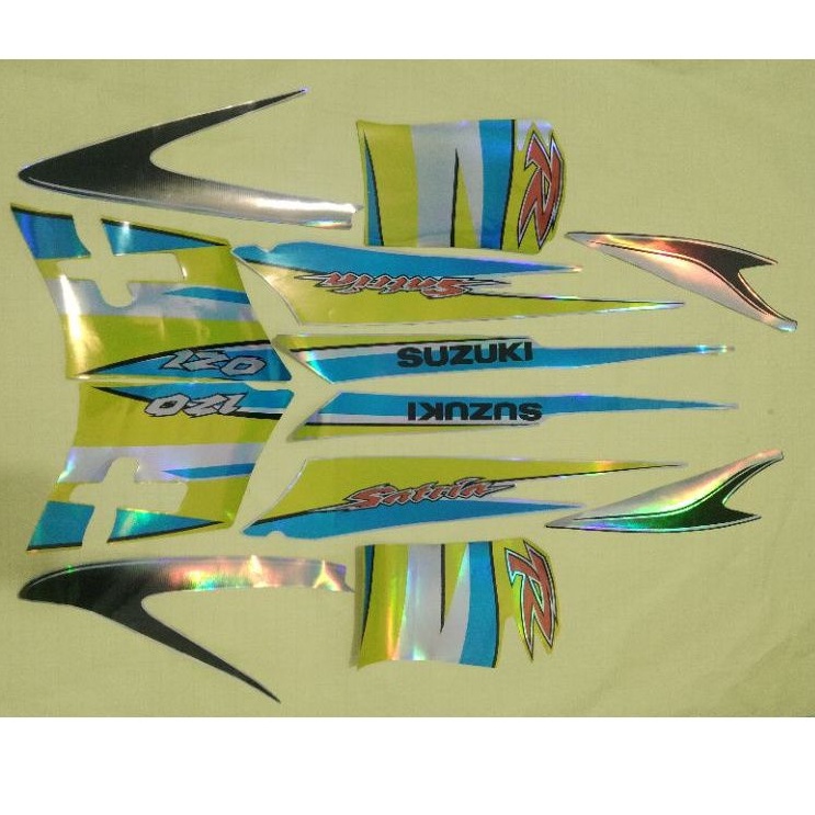Jual Striping stiker Lis satria hiu Malaysia kuning putih hologram ...