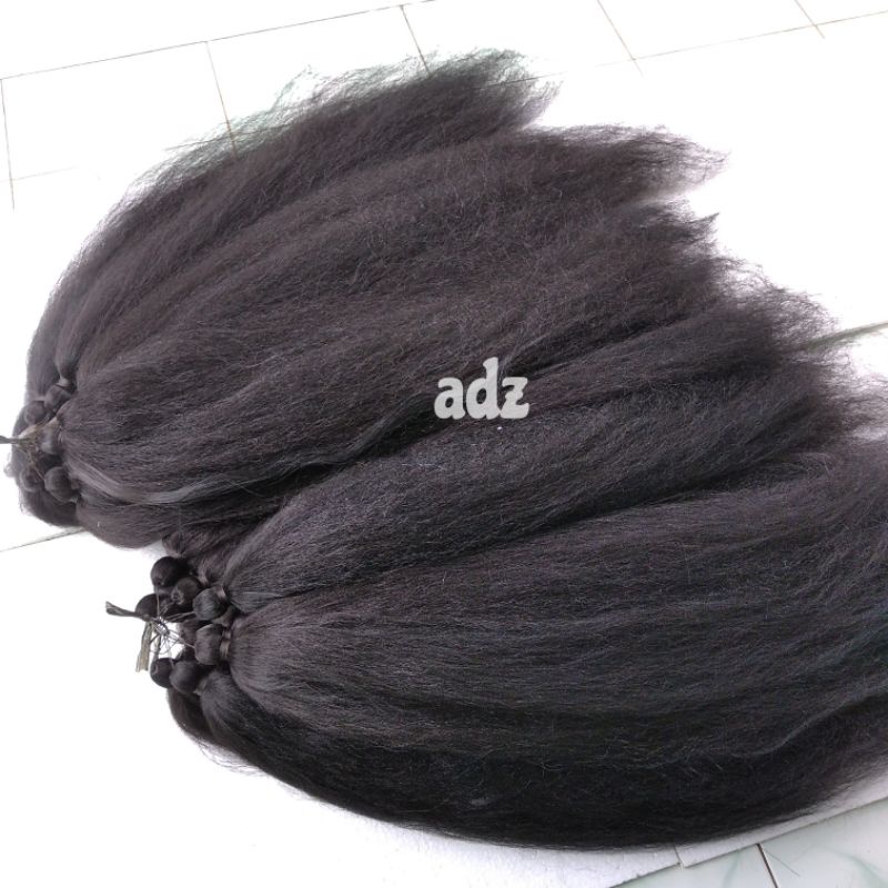 Jual Rambut Cemara Tanpa Tulang Panjang 70cm hitam polos | Shopee Indonesia