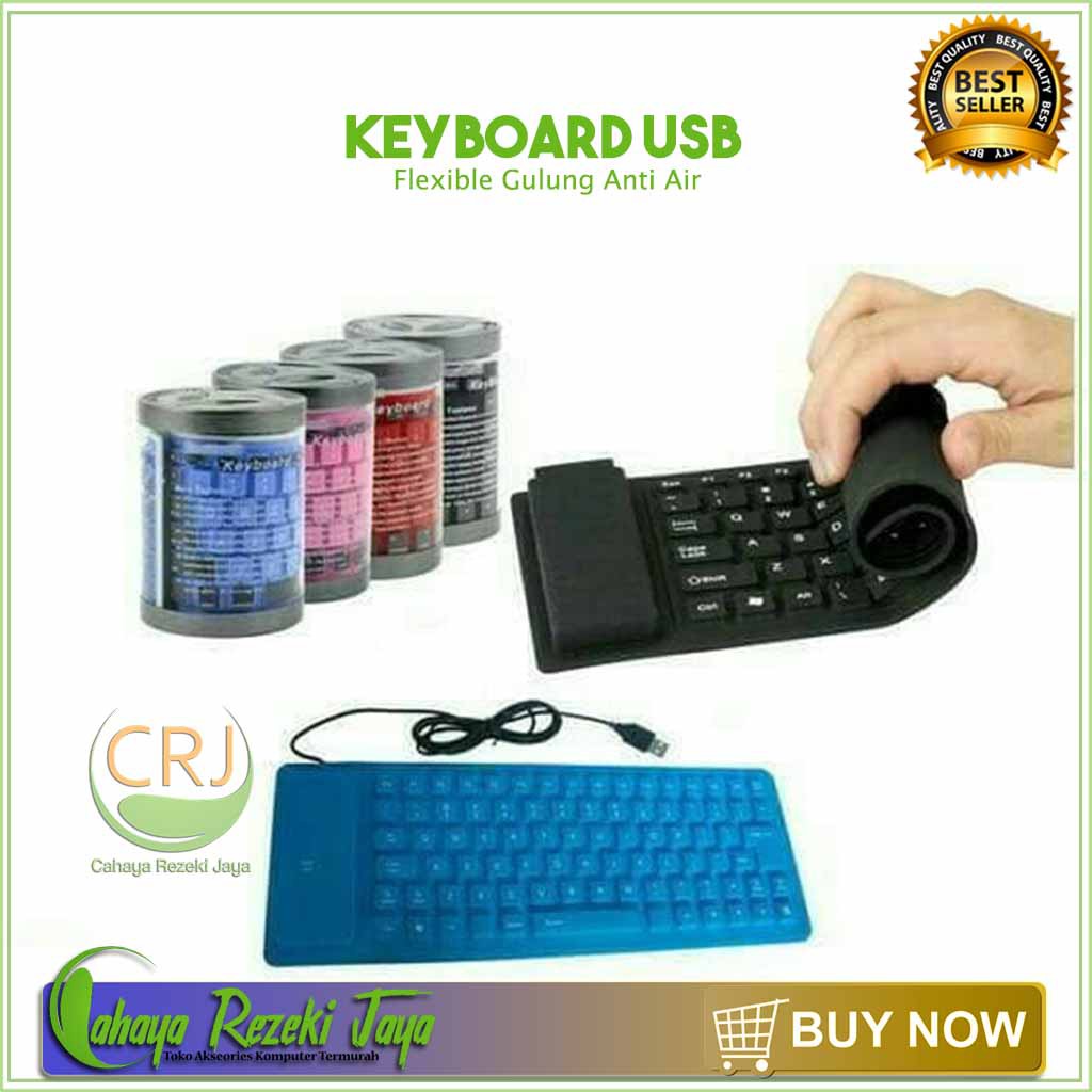 Jual keyboard Usb Simple Bisa digulung dilipat Keyboard Ringan Anti Air ...