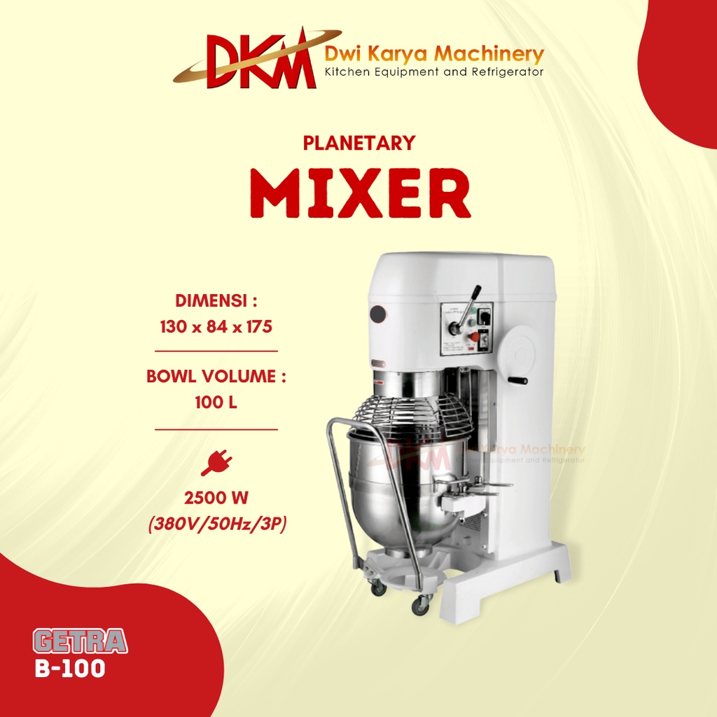 Jual planetary mixer GETRA B-100/ 100L/ pengaduk adonan roti | Shopee ...