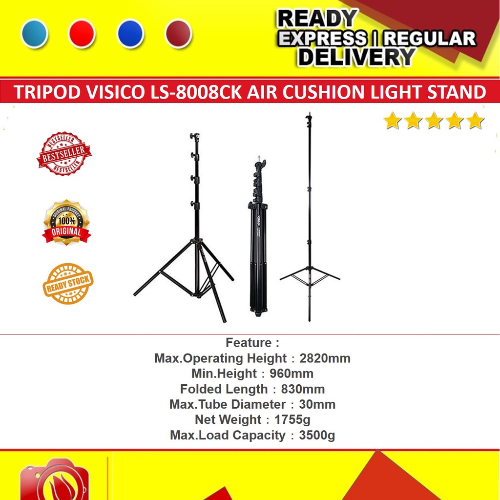 Jual TRIPOD VISICO LS8008CK AIR CUSHION LIGHT STAND Shopee Indonesia