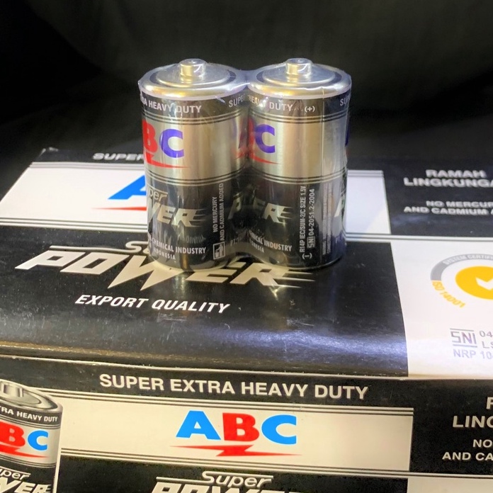 Jual [1 buah] Baterai ABC HITAM besar ukuran D R20 SUPER POWER d size ...