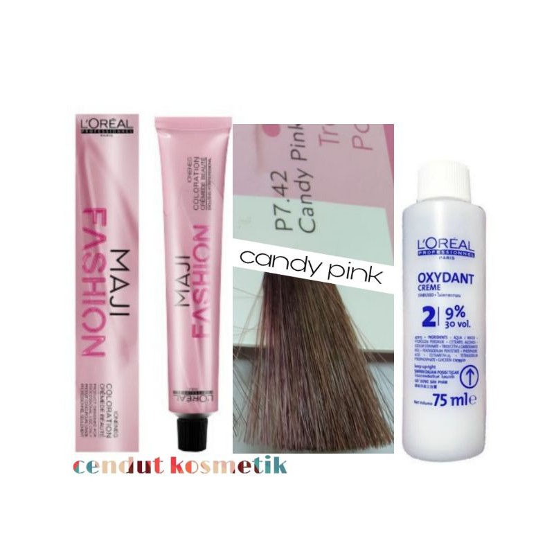 Jual L'oreal majifashion P7.42 candy pink, pewarna rambut hair color ...