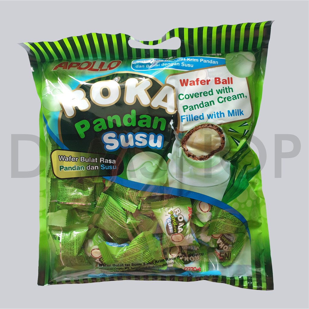 Jual APOLLO ROKA PANDAN wafer ball coklat 300GR 50 pcs (bola cokelat ...