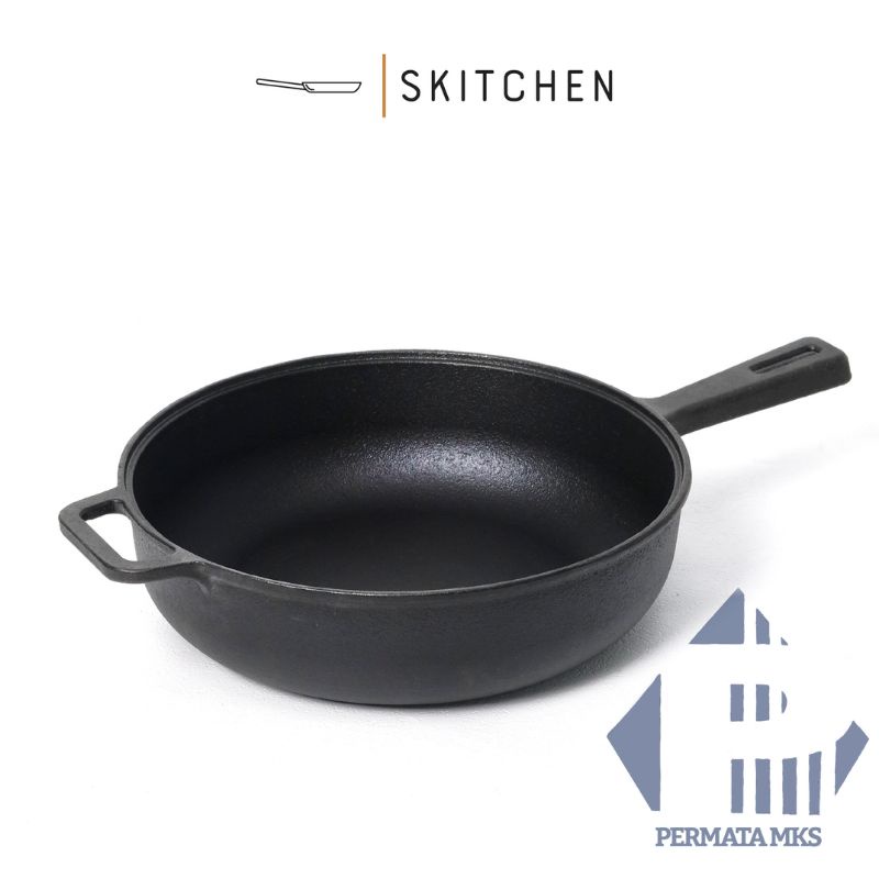 Jual Frypan Besi Cor Sabang Deep Skillet Fry Pan Besar Premium Cast