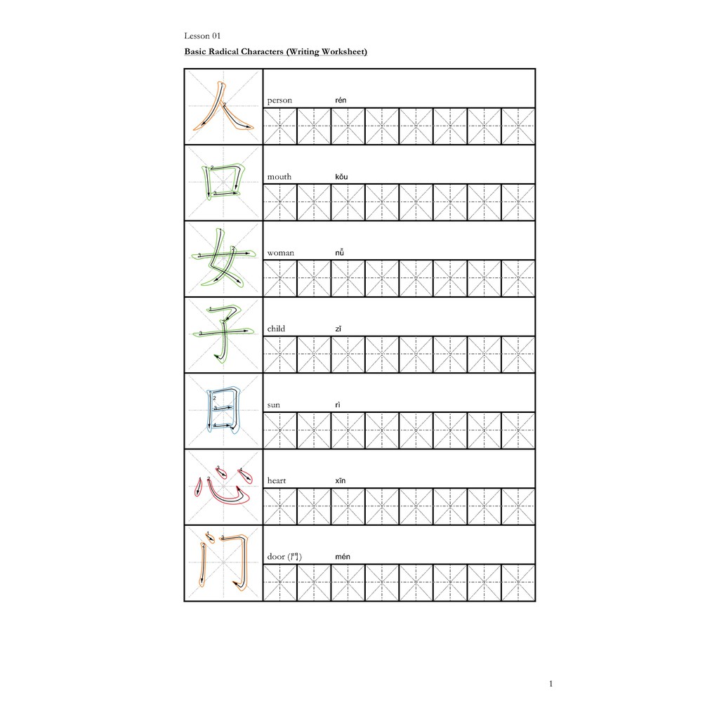 Jual Menulis Huruf Kanji / Hanzi Buku Worksheet Kertas Mandarin ...