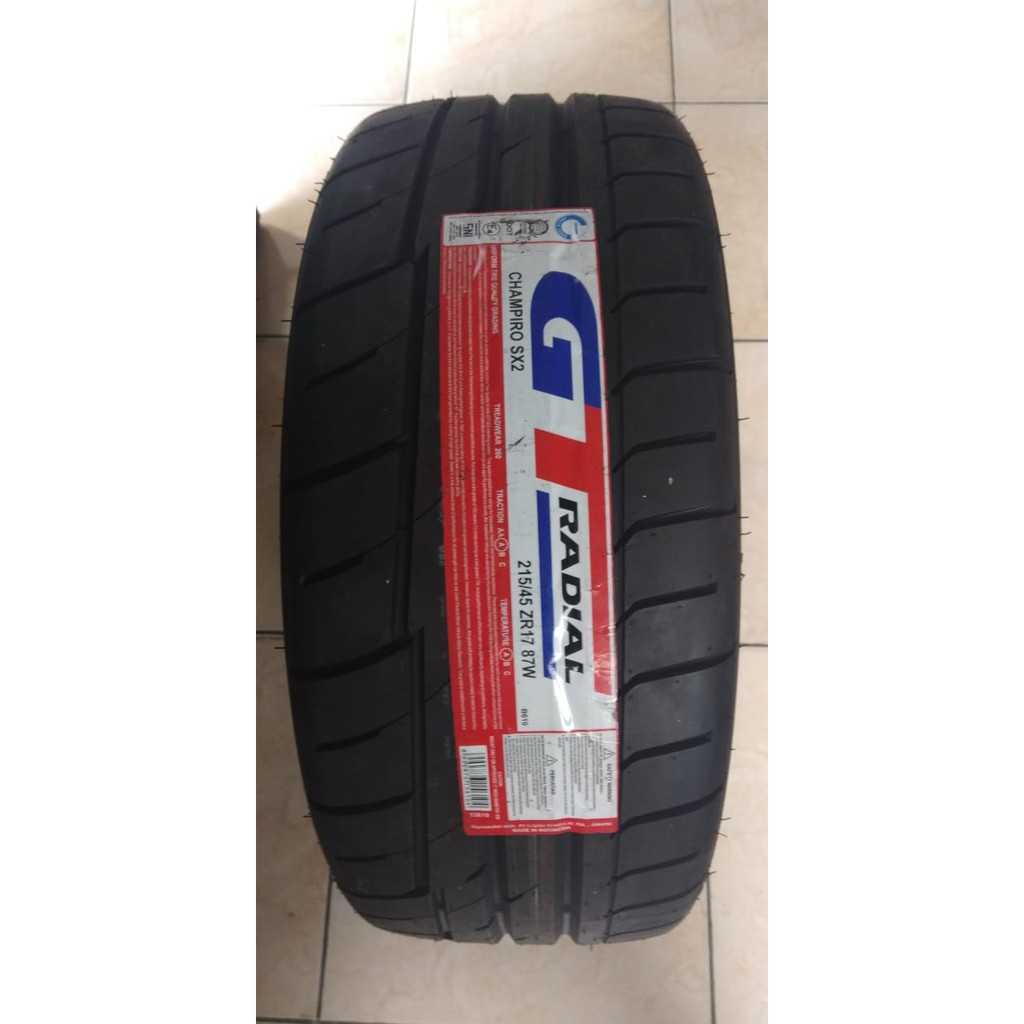 Jual Ban Semi Slick GT Radial Champiro SX2 Ukuran 215/45 R17 Mobil