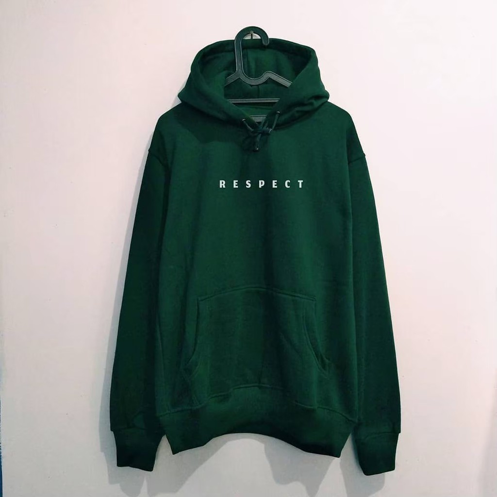 Sweater Jaket Hoodie Suiter Bts Unisex Premium High Quality Distro Sablon  Respect Hijau Botol