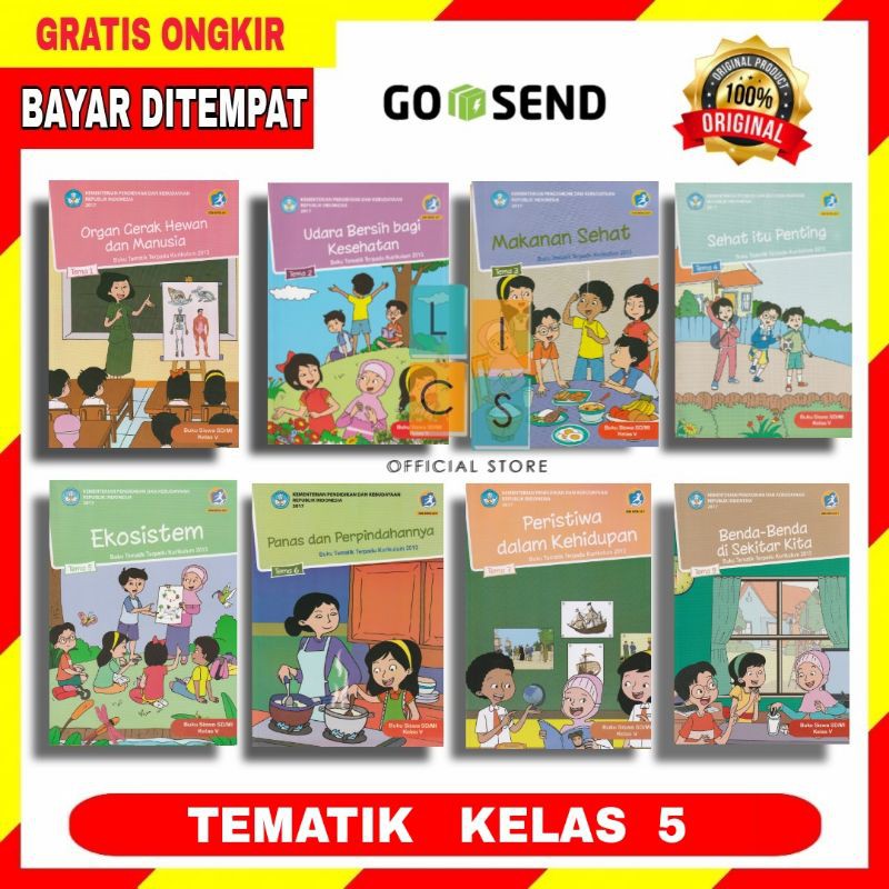 Jual Buku Tematik Kelas 5 SD Tema 123456789 Kurikulum 2013 SATUAN ...