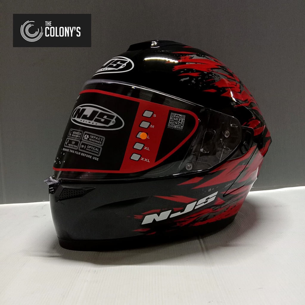 Jual Helm Njs Zx Zx Invader Black Red Glossy Helm Njs Zx Motif Invader Terbaru Original