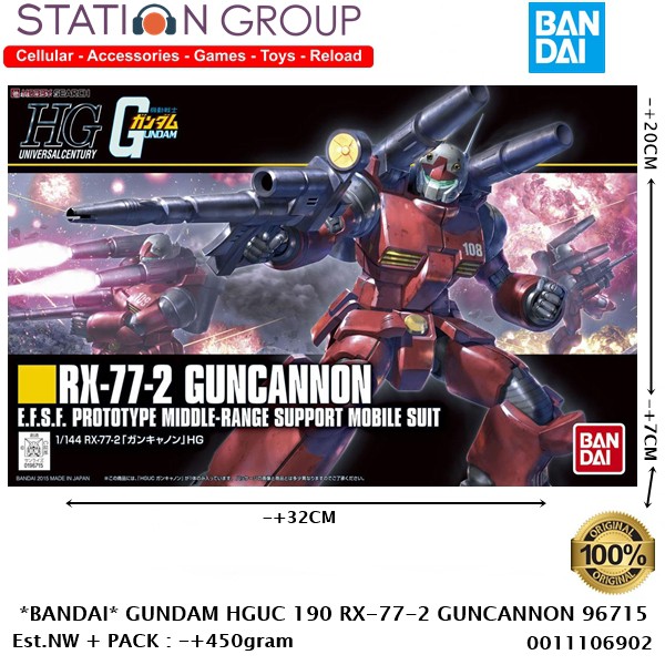 Jual BANDAI 96715 GUNDAM HGUC 190 RX-77-2 GUNCANNON - GUNPLA MODEL KIT ...