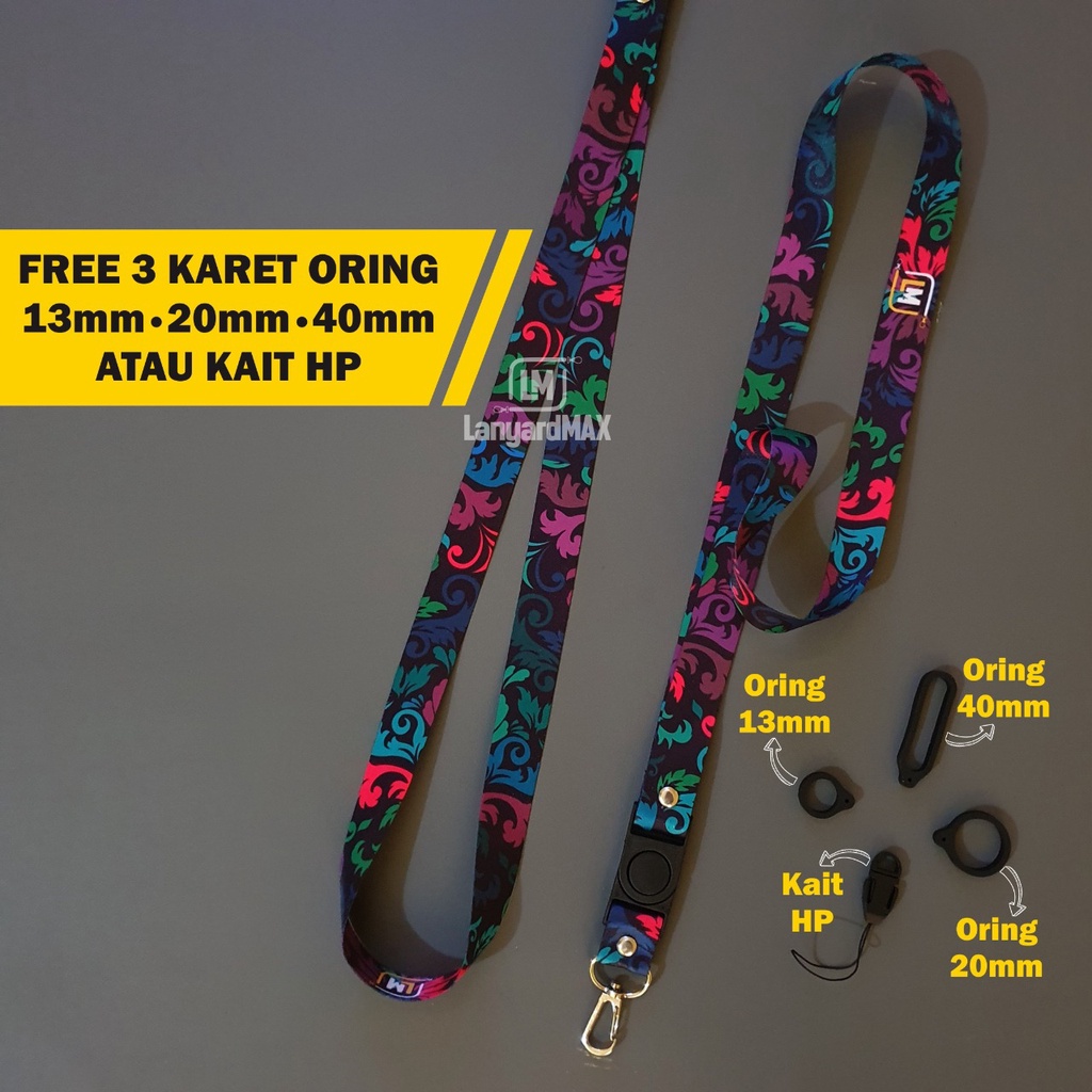 Jual Lanyard Batik Warna 2cm By Lm 