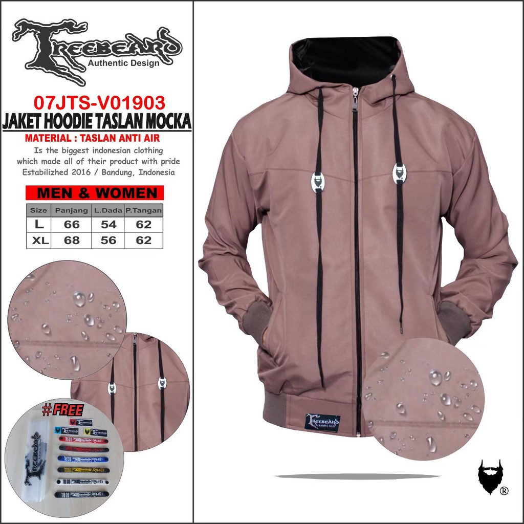 Jual Bayar Di Tempat Cod Jaket Waterproof Pria Treebeard Taslan Latex Polos Premium Shopee