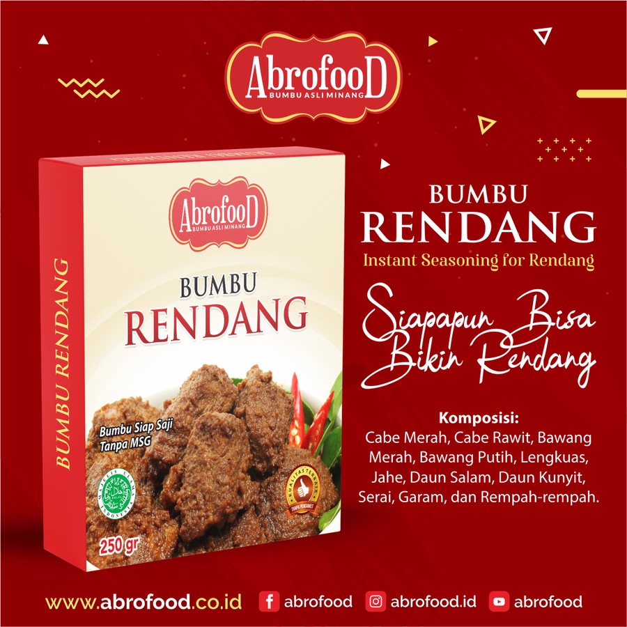 Jual Bumbu Rendang Instan - Instant Rendang Seasoning 250GR (PCS ...