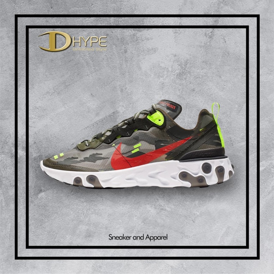 Nike orders react element 87 medium olive volt crimson