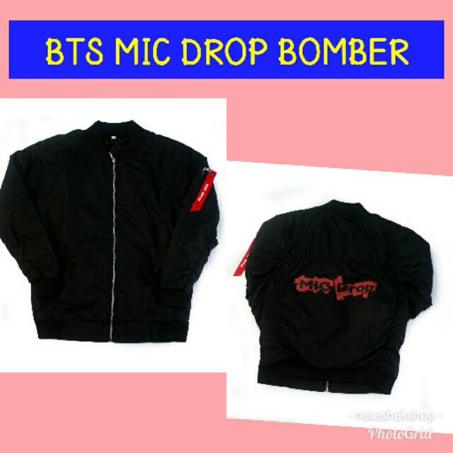 Jual Jaket bomber mic drop bts/jaket bomber popup store mic drop bts |  Shopee Indonesia