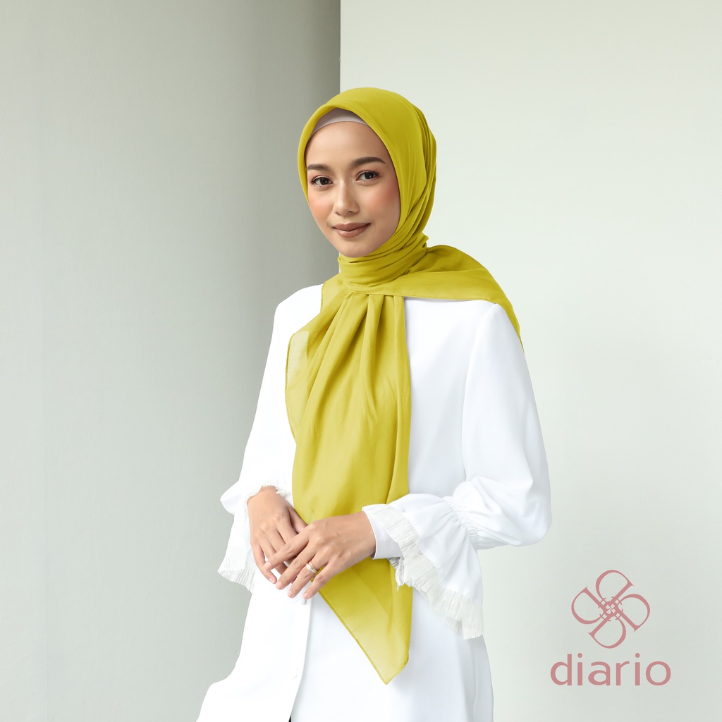 Diario Kerudung Segi Empat Ultrafine Plain Scarf Voal Yellow Series
