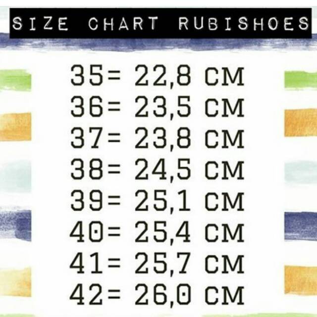 Size chart 2024 rubi sandal