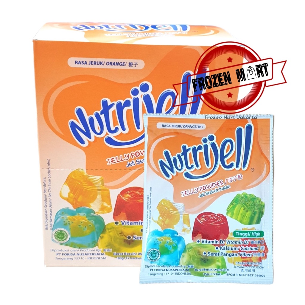 Jual NUTRIJELL Jeruk / Agar Agar Instant / Konnyaku Jelly Powder 15 Gr