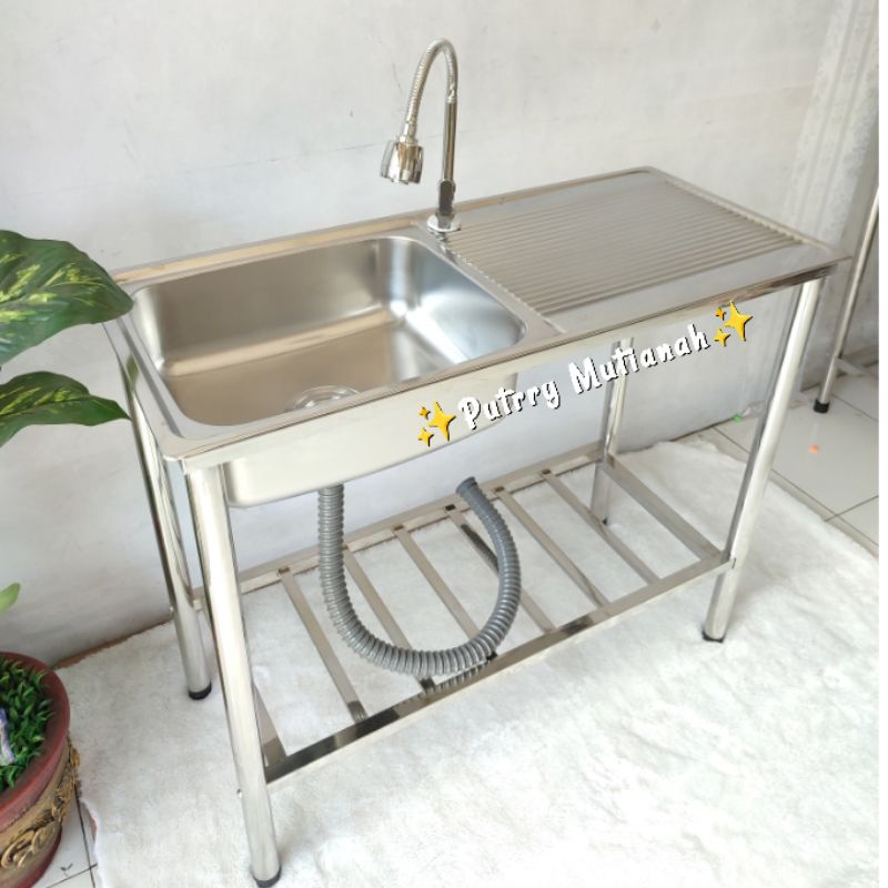 Jual Terlaris Wastafel Portable Cuci Piring Stainless Uk 96x43cm Kitchen Sink Terlaris Cuci