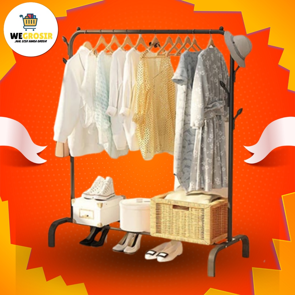 Jual Big Stand Hanger Gantungan Baju Pakaian Celana Tas Gawangan