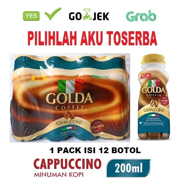 Jual GOLDA Minuman Kopi CAPPUCCINO 200 ml - ( 1 pack isi 12 botol ...