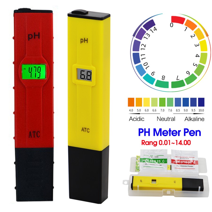 Jual ALAT UKUR KEASAMAN AIR CAIRAN PH METER DIGITAL ATC / ALAT UJI KADAR ASAM KOLAM AIR