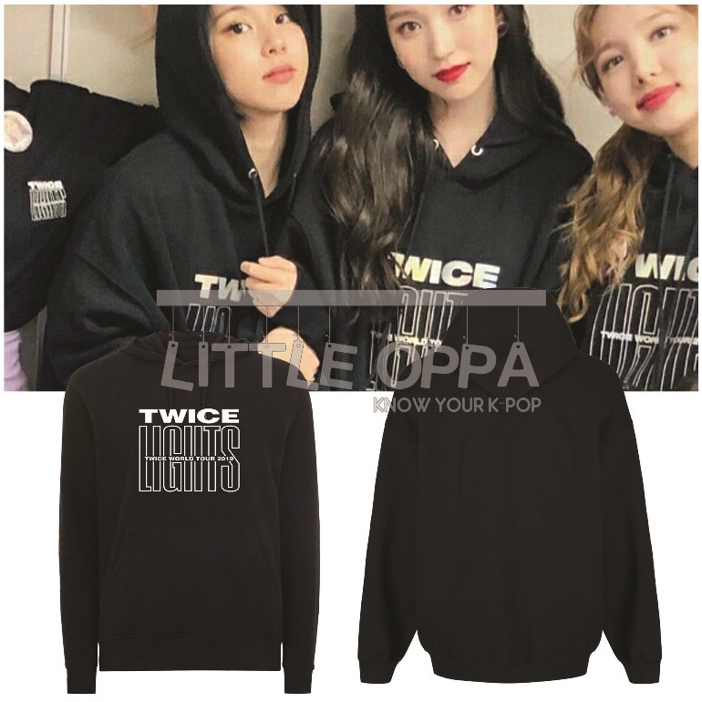 Jual HOODIE JACKET TWICE LIGHTS WORLD TOUR 2019 BLACK Shopee
